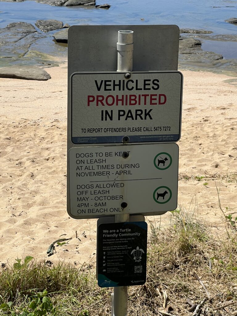 Ruff Ruff Reviews - Dog-Friendly - Shelly Beach, Caloundra, Ralph sitting by a park bench by the