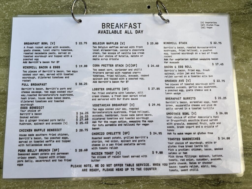 Ruff ruff Reviews - The Windmill Cafe, Bargara - Menu