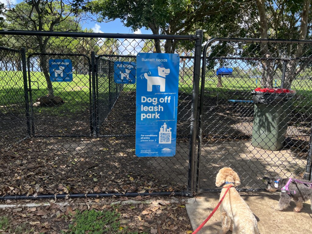 Ruff Ruff Reviews - Burnett Heads Dog Park and South Head Parklands - Entrance sign to dog park