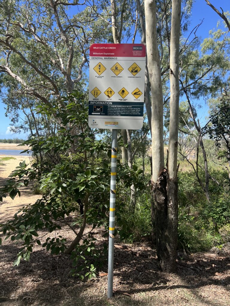 Ruff Ruff Reviews - Wild Cattle Creek - Dog-friendly walk - Beach Sign