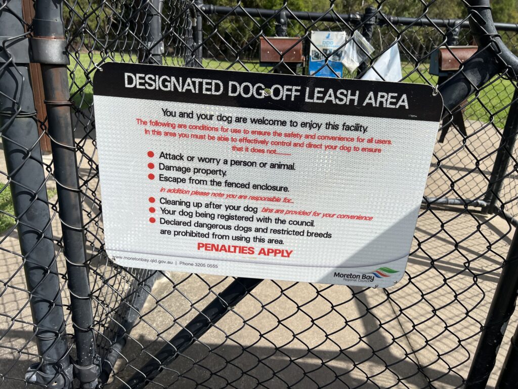 Ruff Ruff Reviews - Mervyn Kenman Park - Dog-Friendly Park - Dayboro - Park Sign