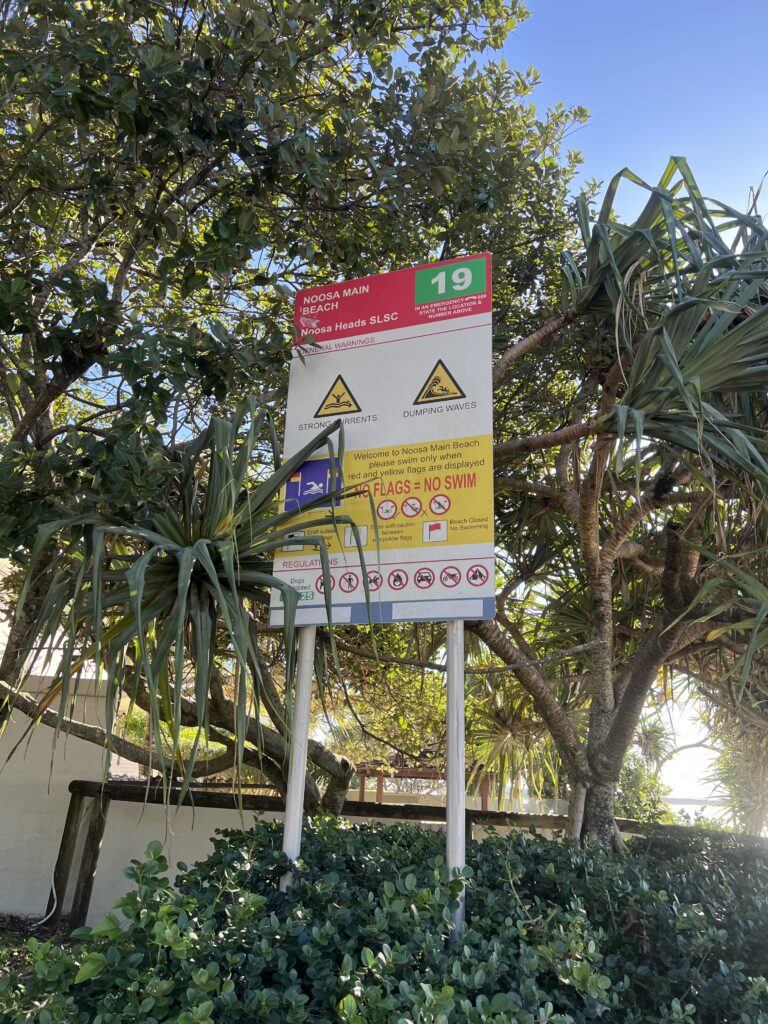 Ruff Ruff Reviews - Noosa Main Beach (Noosa Heads SLSC) - Beach sign