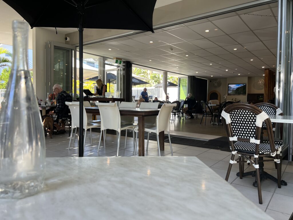 Ruff Ruff Reviews - Curly's on the Boardwalk - Mount Coolum - Cafe views