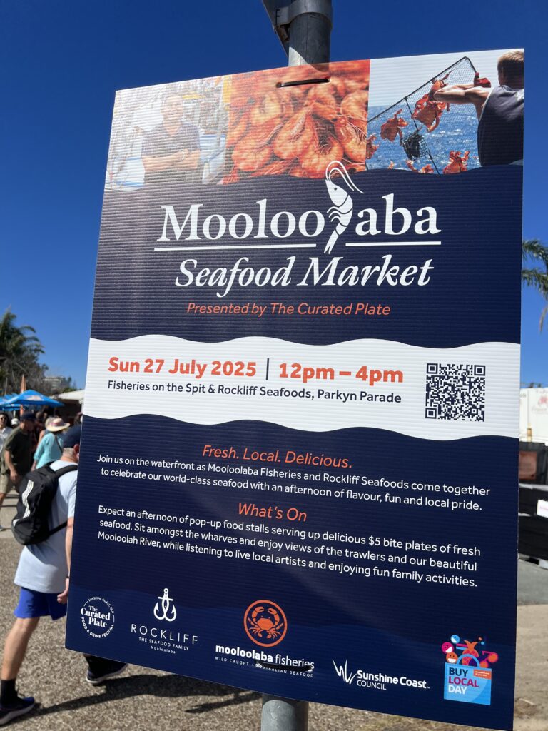 Ruff Ruff Reviews - The Curated Plate, Food and Drink Festival, Mooloolaba Seafood Market Day - Sign