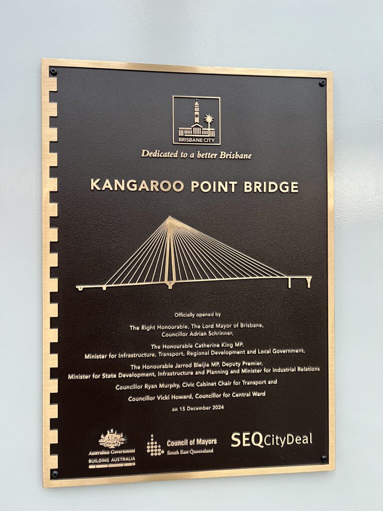 Ruff Ruff Reviews - Kangaroo Point Bridge - Plaque